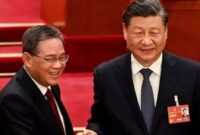 Presiden China Xi Jinping dan Perdana Menteri China Li Qiang.